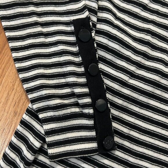 Lacoster Cardigan Womens 38 Striped Long Sweater Button Up Preppy V Neck EUC - Picture 2 of 6